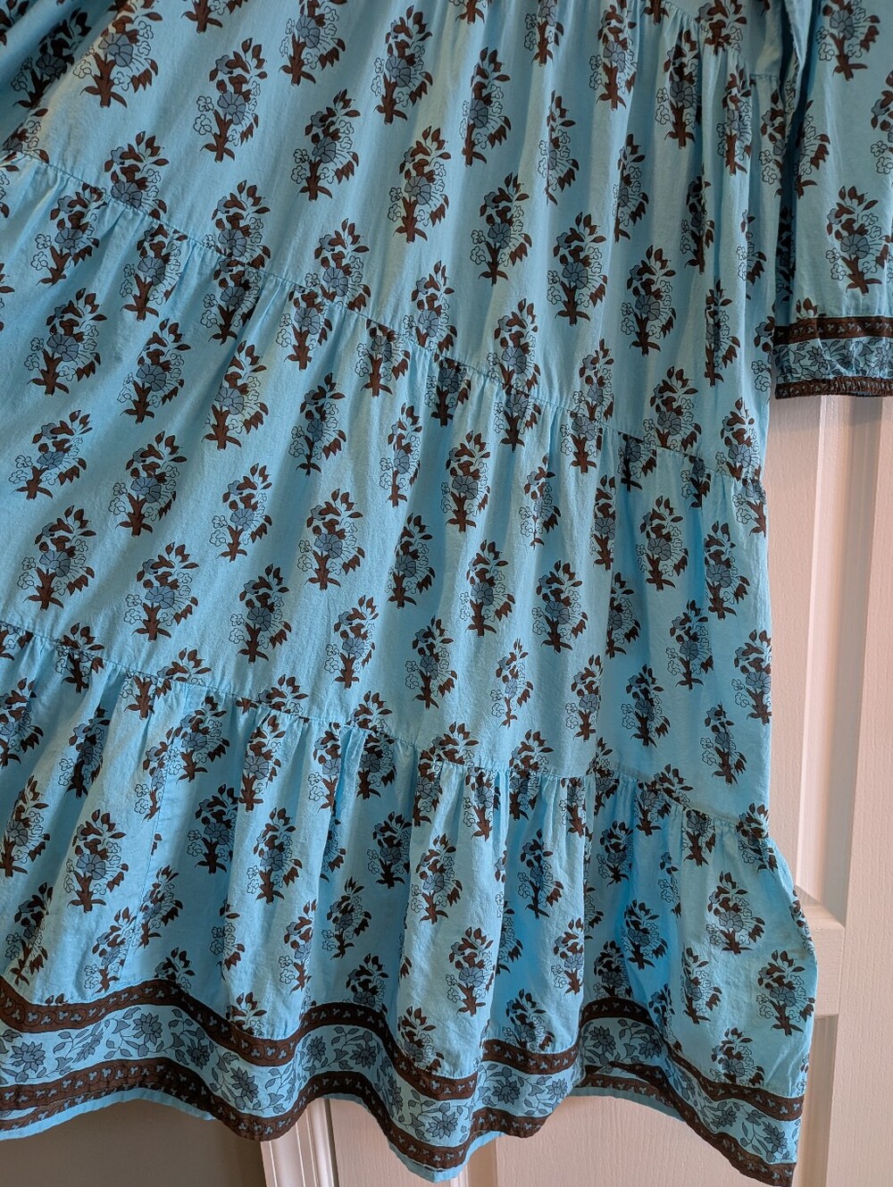 Tuckernuck Tropical Turquoise Bouquet Salty Paloma Caftan Midi Dress Size L - Picture 8 of 16